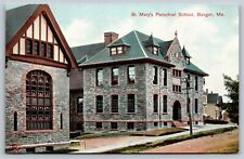 BANGOR MAINE ST MARYS PAROCHIAL SCHOOL UDB vintage UNP ANT c1903 Postcard A57 picture