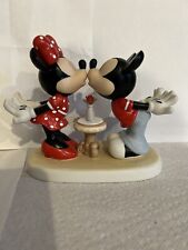 RARE Disney Precious Moment Mickey Minnie Figurine Love At First Kiss 133705 picture