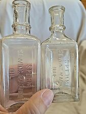 2 Antique Sperm Sewing Machine Oil Bottles Whale Oil Lubricant ground dug (#12 picture