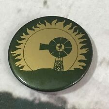Vintage Pinback Button Solar Wind Power Environmental Activism Windmill picture