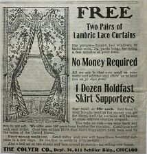 1900's Ad Colver Co Schiller Chicago Sell Skirt Supporters Free Lace Curtains picture