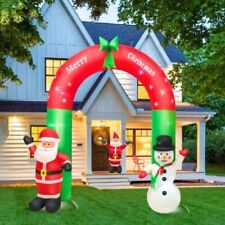 8FT Christmas Inflatable Santa & Snowman w/ Led Light Archway outdoor yard Decor picture