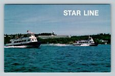 Mackinac Island MI-Michigan, Star Line Boats, Vintage Postcard picture