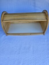 Vintage Maple Wood Bread Box Tambour Door Storage Container; Made in Thailand picture