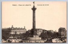 Postcard Paris La Place De La Bastille Emplacement De La Celebre Town Square picture