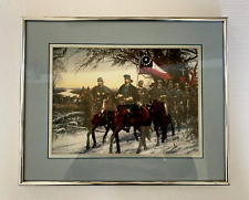 Old Vintage USA Civil War Era Soldier Picture In Frame 36 X 29.5 CM picture