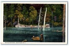 c1920's Battle Ship Scene Rock Near Inlet Hamilton NY Unposted Vintage Postcard picture