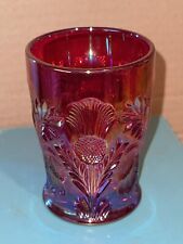 Late Terry Crider Red iridescent carnival Tumbler drinking glass signed picture
