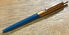 1960s UNIPECO NY, Brass ova Blue Plastic Ballpoint Pen, New Blue Inky Doo picture