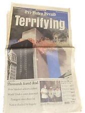Vintage September 11th Attack Coverage Newspaper Tri-Valley Herald 9/12/2001 picture