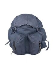 Italian Army Surplus Large Vintage Blue Canvas Rucksack Backpack picture