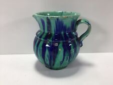 T47  Antique Vintage Beautiful Green and Blue Design Ceramic Jug picture