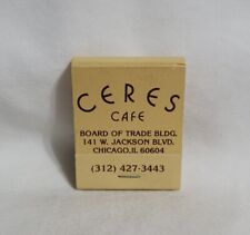 Vintage Ceres Cafe Restaurant Matchbook Cover Chicago Illinois Advertising picture
