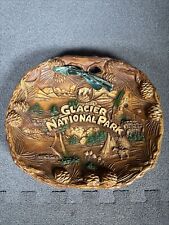 Vintage Glacier National Park Souvenir Faux Wood Resin Bowl Taco Wall Hang picture
