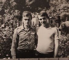 Handsome Guys Affectionate Hugging Posing Gay Vintage Photo #B03        picture