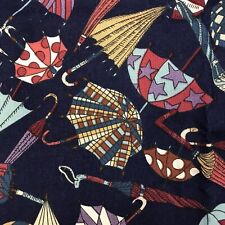 Umbrella Novelty Fabric Quilter's Cotton Black Brown Muted Tones 1/3 Yard  picture