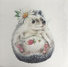 Decoupage Paper Napkins Luncheon  Animal Hedgehog Cute Forest- Two picture