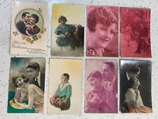 Antique Vintage Lot of 8 pcs 1900’s Postcards Photo Amour Child Woman Romantic picture
