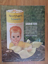 1962 Northern Paper Towel  Ad  Little Boy Gridiron Hero picture