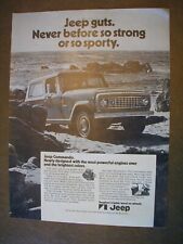 1972 Jeep Commando Driving on the Beach Jeep Guts Vintage PRINT AD 68 picture