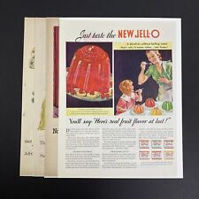 Vintage 1933 1953 1955 Jell-O Magazine Print Ads Lot of 4 picture
