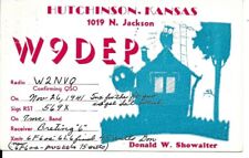 QSL 1941 Hutchinson Kansas     radio card picture