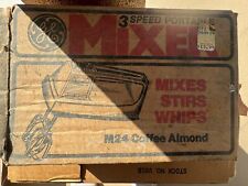 Vtg General Electric Hand Mixer. Almond Color Still In Box picture