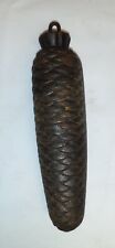 Antique Primitive Vintage Cast Iron Pine Cone Cuckoo Clock Weight Parts 2.12 lbs picture
