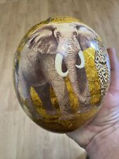 Decorative South Africa Gold Ostrich Egg Lion Rhino Elephant Leopard Decoupage picture