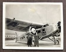VTG 1950s Trans World Airline TWA U.S. MAIL Airplane Snapshot Photograph (#516) picture