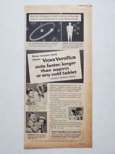 Vicks VapoRub Atom Tracer Tests Cold/Flu Relief Mom/Child 1958 Vintage Print Ad picture