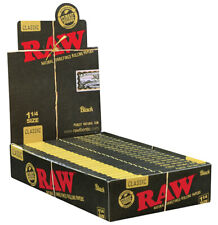RAW Black Natural Unrefined 1 1/4 (1.25) Rolling Papers 24 Ct Box 100% Authentic picture
