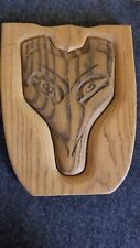 Pacific Coastal Native Hand Carved WOLF Wood Carving Spirit Art Indian 2 Parts picture