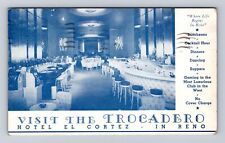 Reno NV-Nevada, Hotel El Cortez, Trocadero Advertising, Vintage c1946 Postcard picture