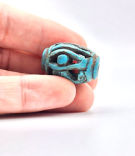 Unique Ancient Amulet Egyptian Antique With Horus Eye Handmade Stone Bazareg picture