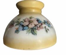 Vintage Milk Glass Hurricane Lamp Shade Daisy Floral Hand painted Beauty picture