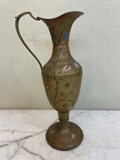 Vintage Persian Brass Enameled Pitcher picture