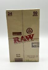 Raw Unrefined Organic Cigarette Rolling Papers 1 1/4 Size Full Box Of 24 Packs picture