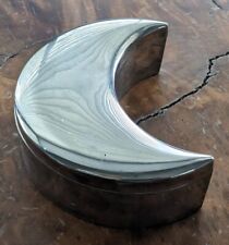 Silver Metal Crescent Moon Trinket Box picture