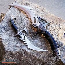 2PC FANTASY CLAW Knife Twin FIXED BLADE DAGGER Set Draco with Sheath picture