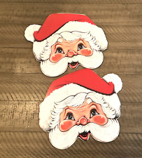 Santa face Die Cut Decoration Missing tissue beard vintage Beistle Christmas picture