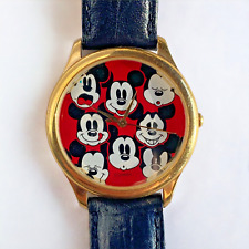 VTG 1990's Mickey Mouse Moods Faces Watch Disney Store Exclusive Red Black picture