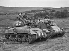 The tank crews a Canadian built Ram tank left & American M3 Lee- 1942 Old Photo picture