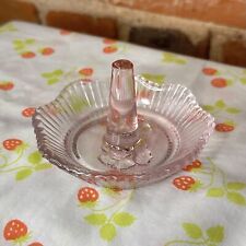 Vintage Pink Glass Ring Holder Ring Holder Dish  Glows picture