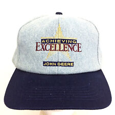 Vtg John Deere Denim K-Products Hat USA Logo Snap Back Trucker Baseball Dad Cap picture