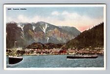 Juneau AK-Alaska, Aerial Of Town Area, Antique, Vintage Souvenir Postcard picture