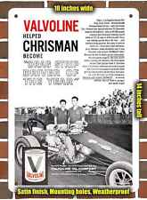 Metal Sign - 1961 Valvoline and Drag Racing- 10x14 inches picture