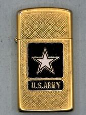 Vintage 1988 US Army Emblem Gold Slim Zippo Lighter picture