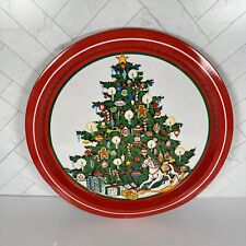 Vintage Retro1986 SNP Chicago Metal Tin Christmas Tree Round Serving Tray 13