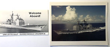 U.S.S. LEYTE GULF (CG-55) Guided Missile Cruiser WELCOME ABOARD BROCHURE + Photo picture